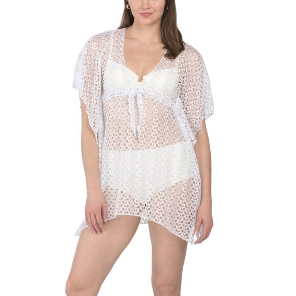 BECCA White Platinum Lace Cover-up Tunic - Picture 1 of 2